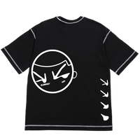 Black SlowFast Screenprinted Graphic Tee, White contrast stitching
